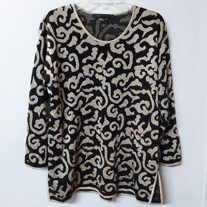 🌟 Beautiful Tesori fancy shimmer swirl sweater women's M/L junior's L/XL